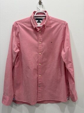 Tommy Hilfiger Pink Oxford Button-Down Shirt XL THFlex Regular Fit